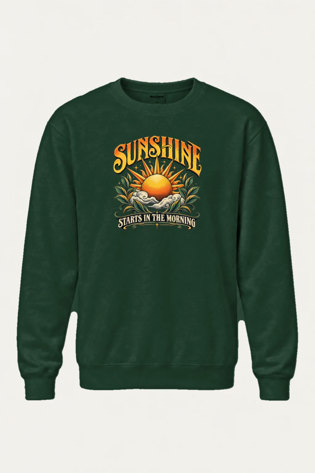 "Sunshine Starts Morning" Heavy Blend Unisex Crewneck Sweatshirt | Gildan 18000