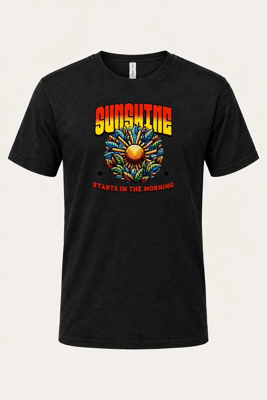 "Sunshine Starts Morning" Heavyweight Unisex Crewneck T-shirt | Gildan 5000