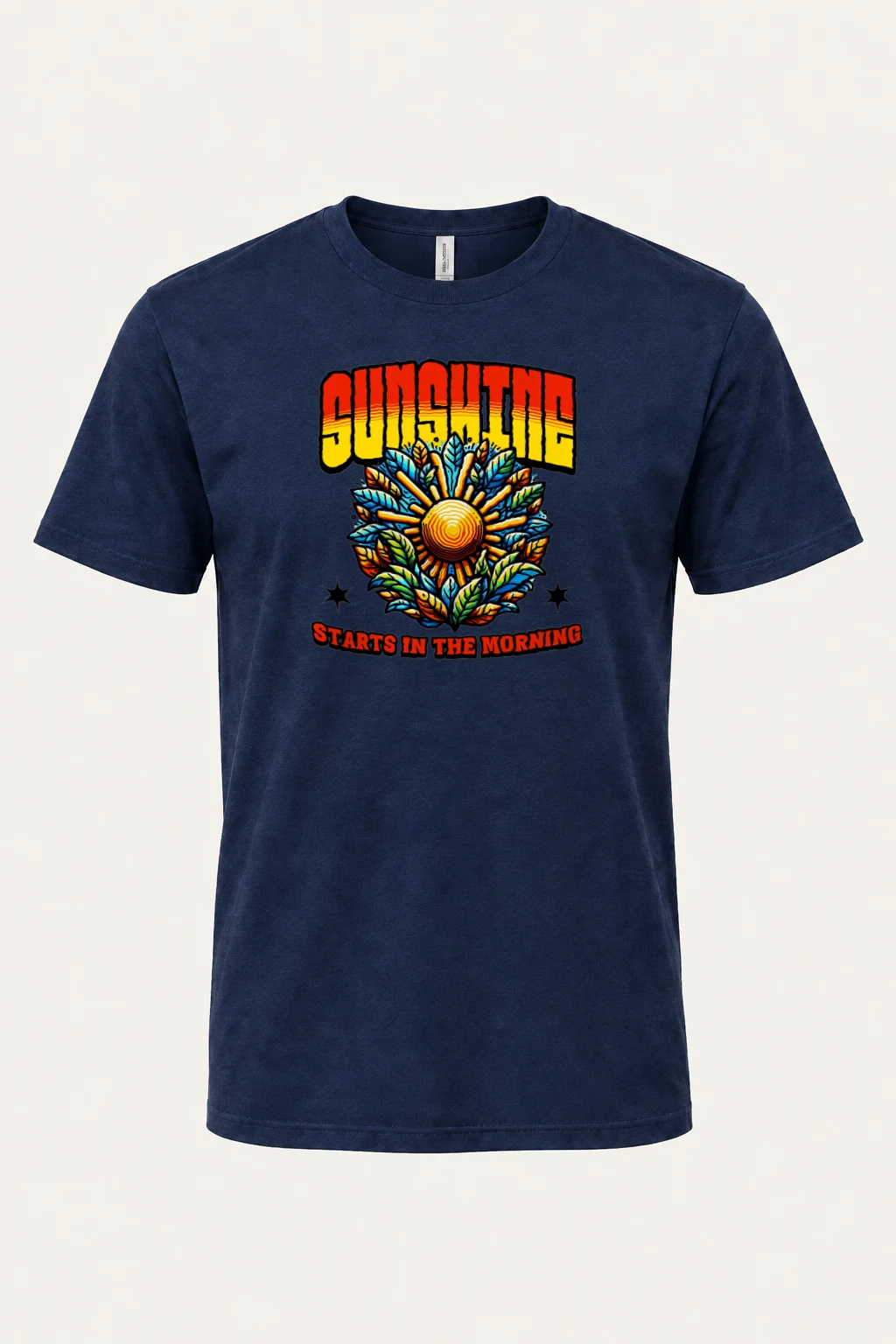 "Sunshine Starts Morning" Heavyweight Unisex Crewneck T-shirt | Gildan 5000