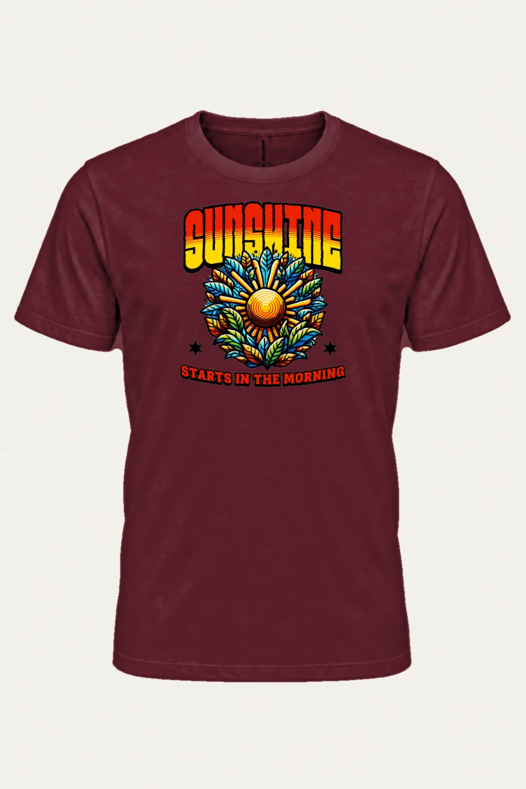 "Sunshine Starts Morning" Heavyweight Unisex Crewneck T-shirt | Gildan 5000