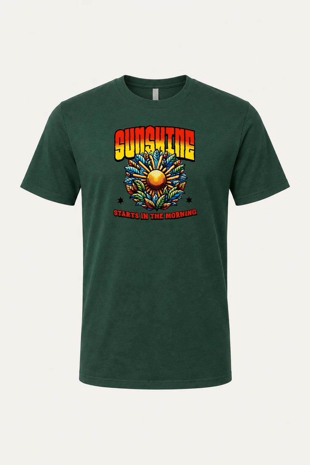"Sunshine Starts Morning" Heavyweight Unisex Crewneck T-shirt | Gildan 5000