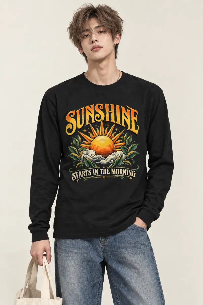 "Sunshine Starts Morning" Unisex Longsleeve T-shirt