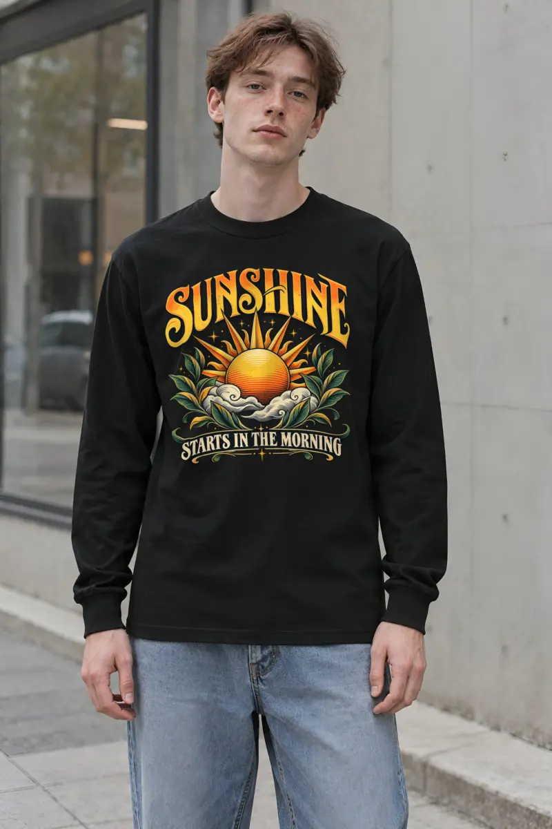 "Sunshine Starts Morning" Unisex Longsleeve T-shirt