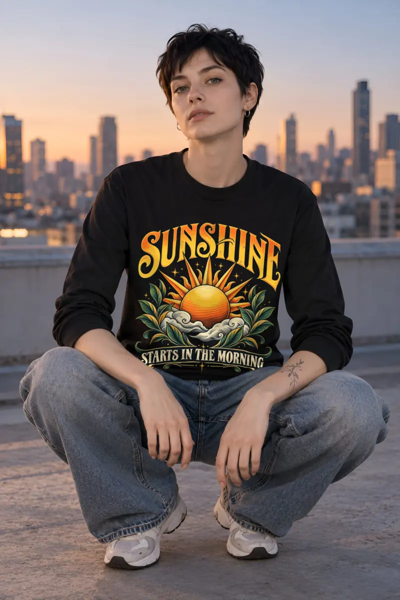 "Sunshine Starts Morning" Unisex Longsleeve T-shirt