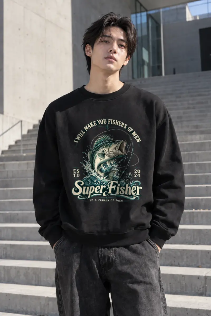 "Super Fisher" Heavy Blend Unisex Crewneck Sweatshirt | Gildan 18000
