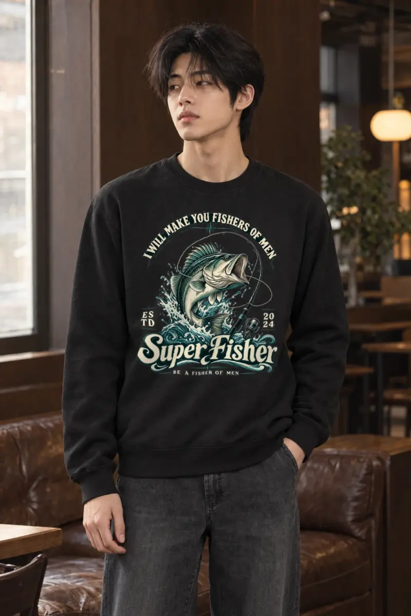"Super Fisher" Heavy Blend Unisex Crewneck Sweatshirt | Gildan 18000