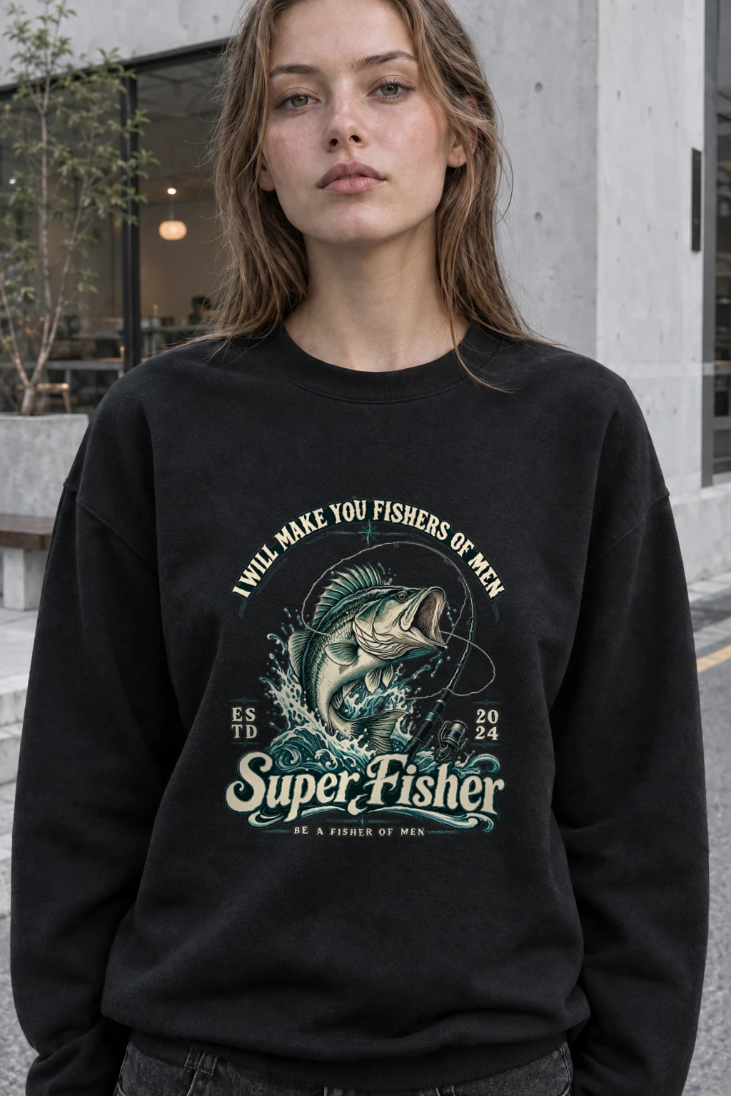"Super Fisher" Heavy Blend Unisex Crewneck Sweatshirt | Gildan 18000
