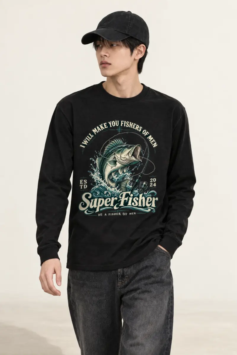 "Super Fisher" Unisex Longsleeve T-shirt | Gildan 2400