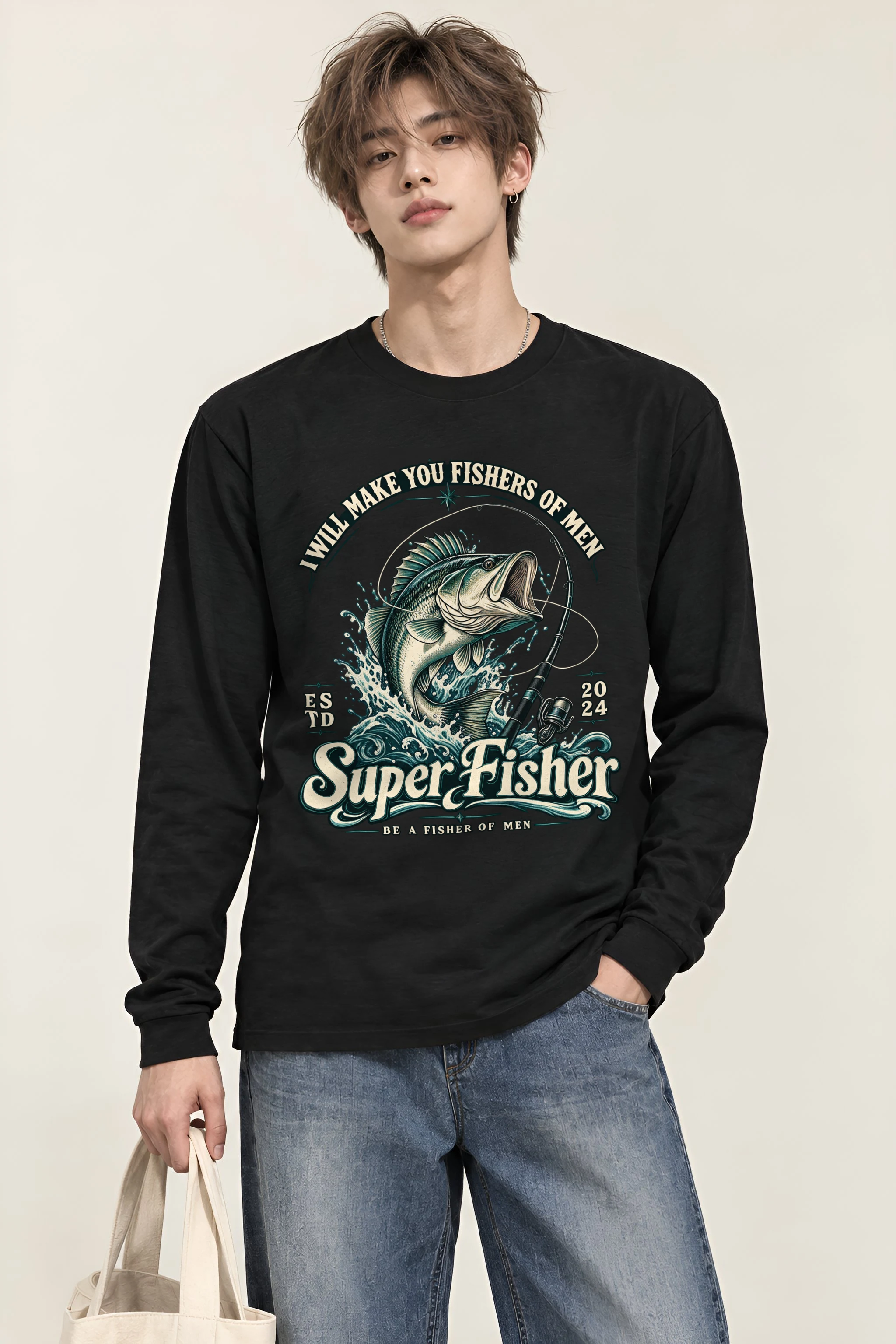 "Super Fisher" Unisex Longsleeve T-shirt