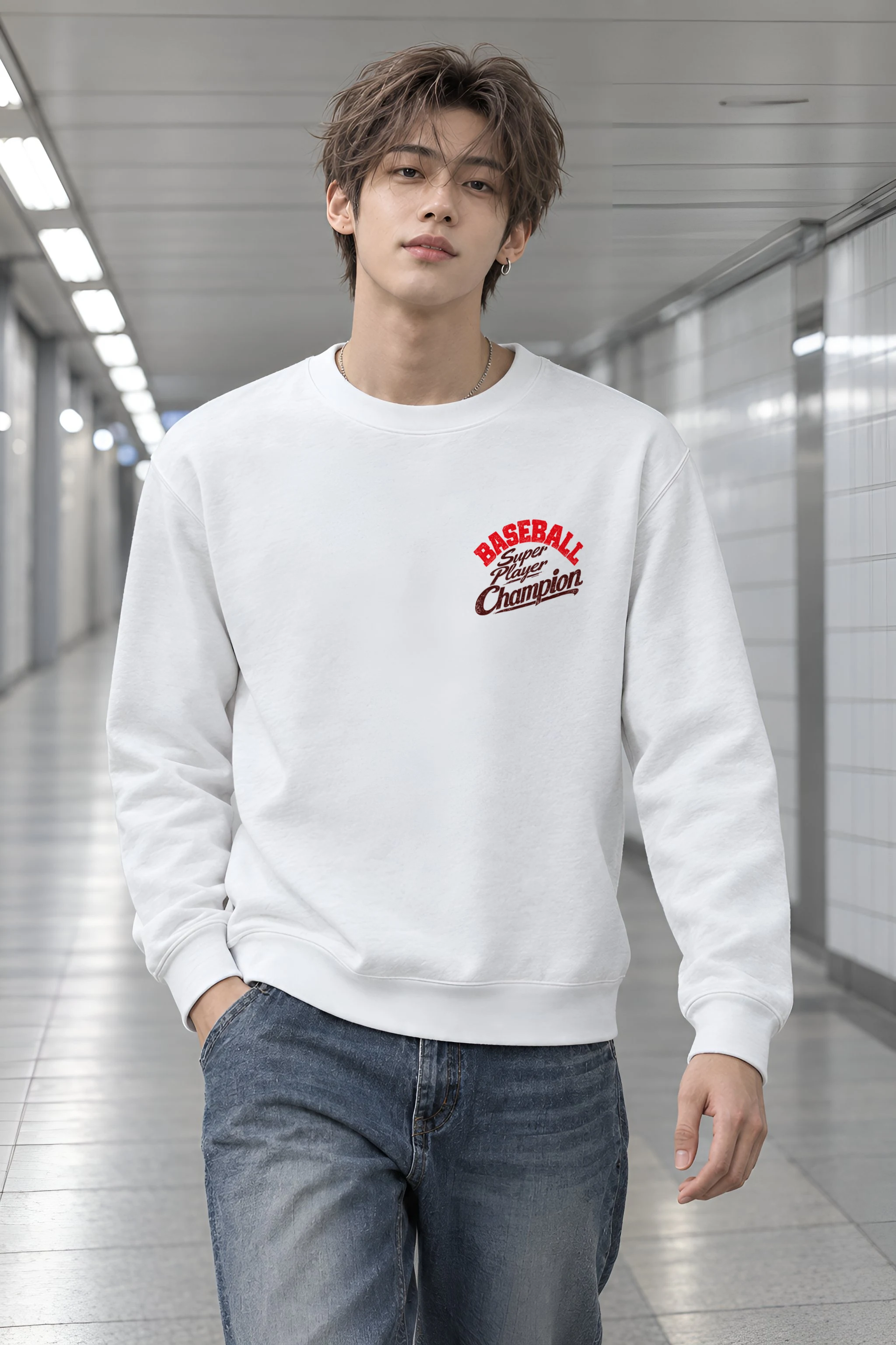 "Super Player Baseball" Heavy Blend Unisex Crewneck Sweatshirt