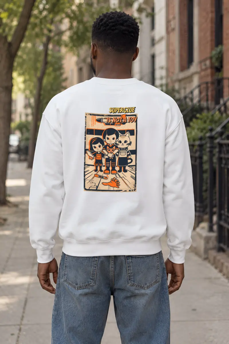 "Superglue Is Not A Toy" Heavy Blend Unisex Crewneck Sweatshirt