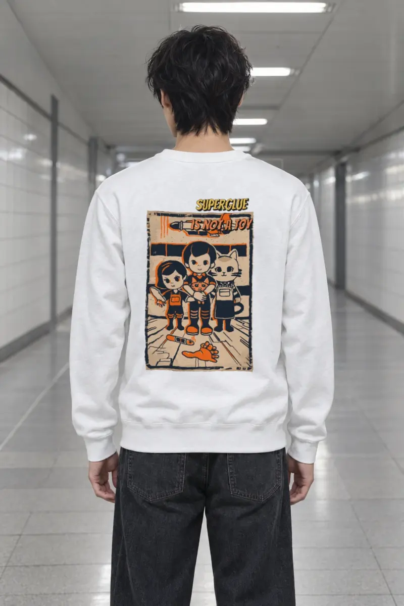 "Superglue Is Not A Toy" Heavy Blend Unisex Crewneck Sweatshirt