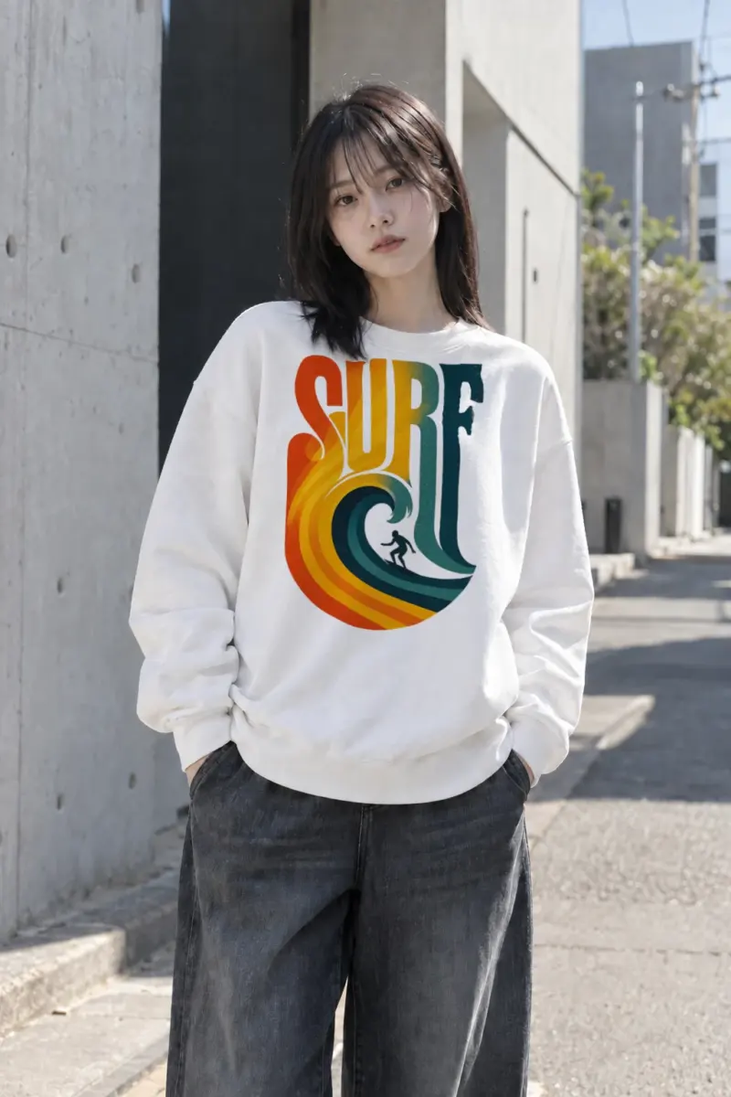 "Surf Break" Heavy Blend Unisex Crewneck Sweatshirt | Gildan 18000