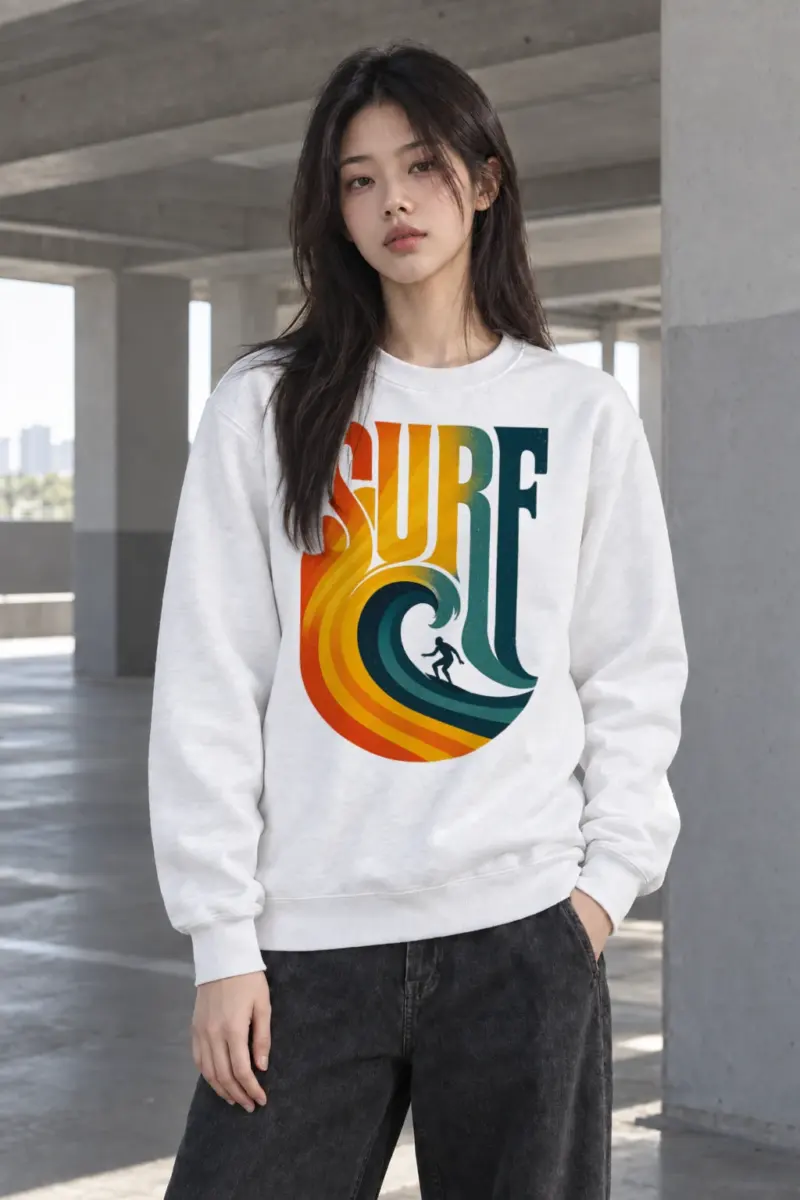 "Surf Break" Heavy Blend Unisex Crewneck Sweatshirt | Gildan 18000