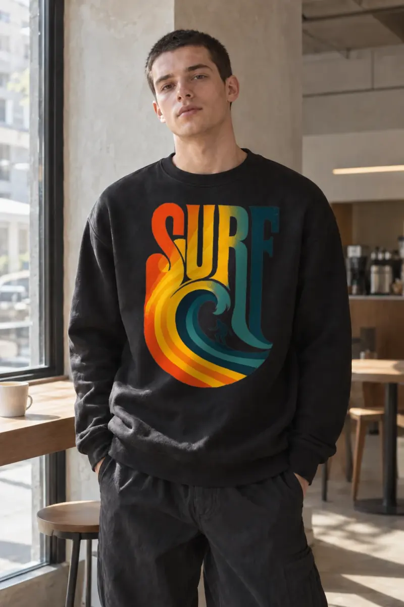 "Surf Break" Heavy Blend Unisex Crewneck Sweatshirt | Gildan 18000