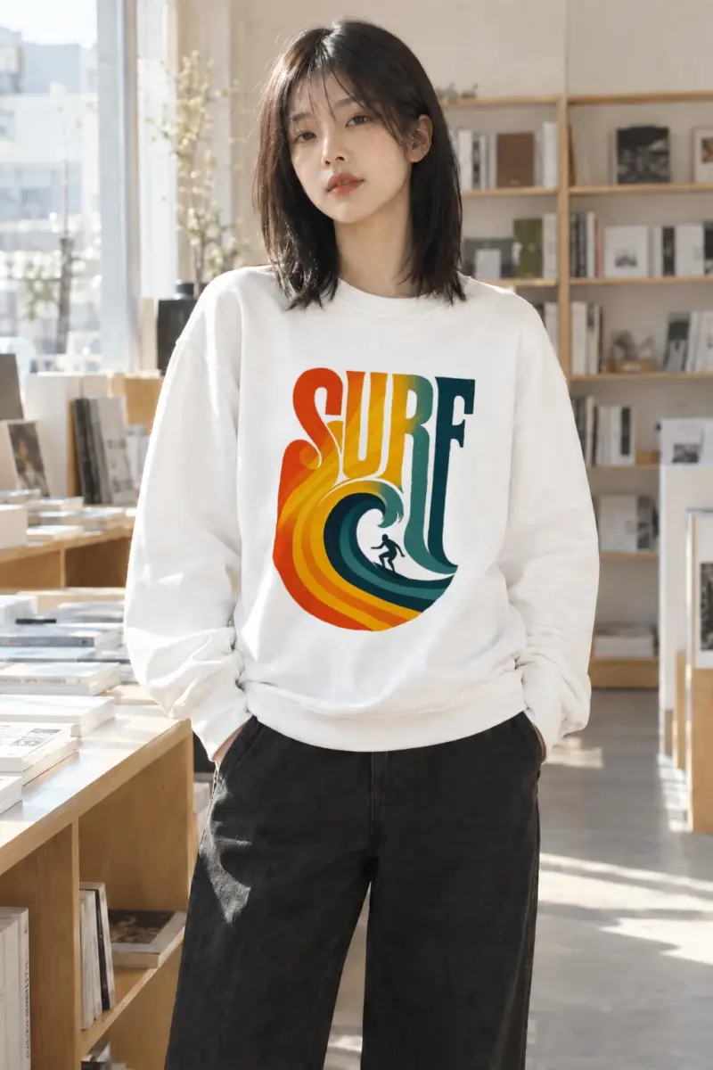 "Surf Break" Heavy Blend Unisex Crewneck Sweatshirt | Gildan 18000