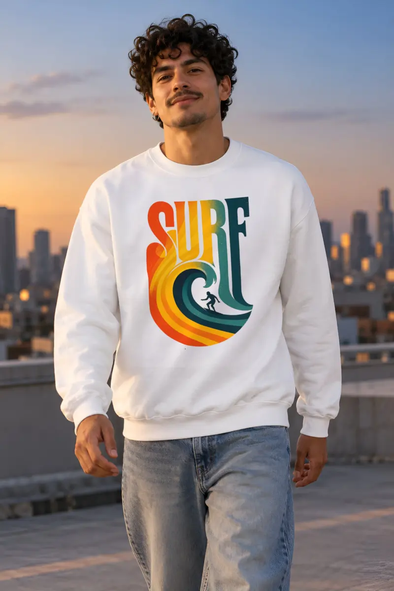 "Surf Break" Heavy Blend Unisex Crewneck Sweatshirt