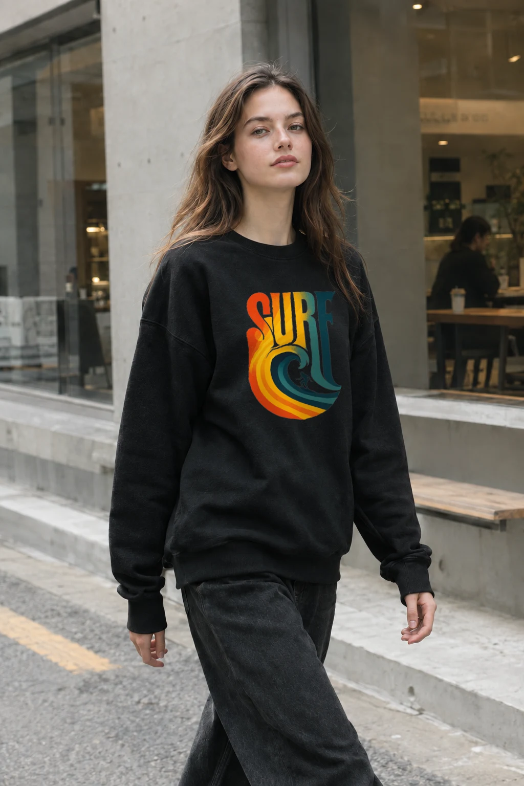"Surf Break" Heavy Blend Unisex Crewneck Sweatshirt | Gildan 18000