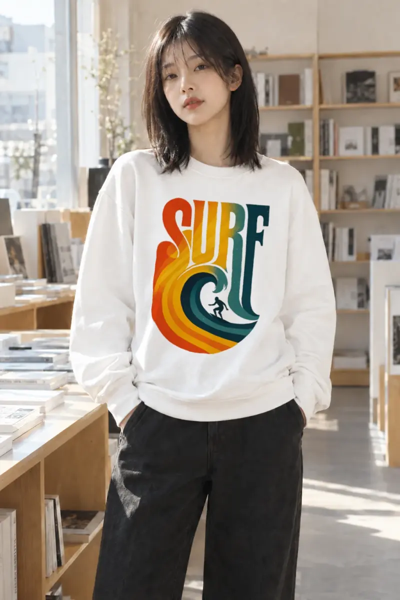 "Surf Break" Heavy Blend Unisex Crewneck Sweatshirt | Gildan 18000