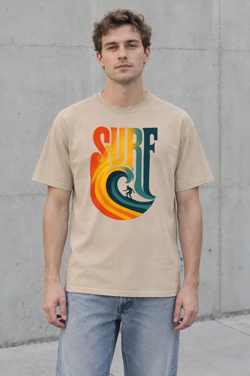 "Surf Break" Heavyweight Unisex Crewneck T-shirt