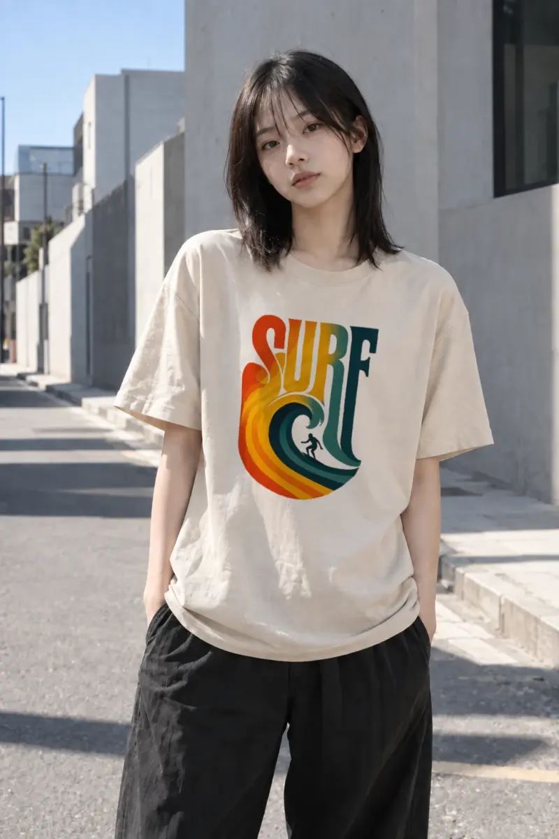 "Surf Break" Heavyweight Unisex Crewneck T-shirt | Gildan 5000