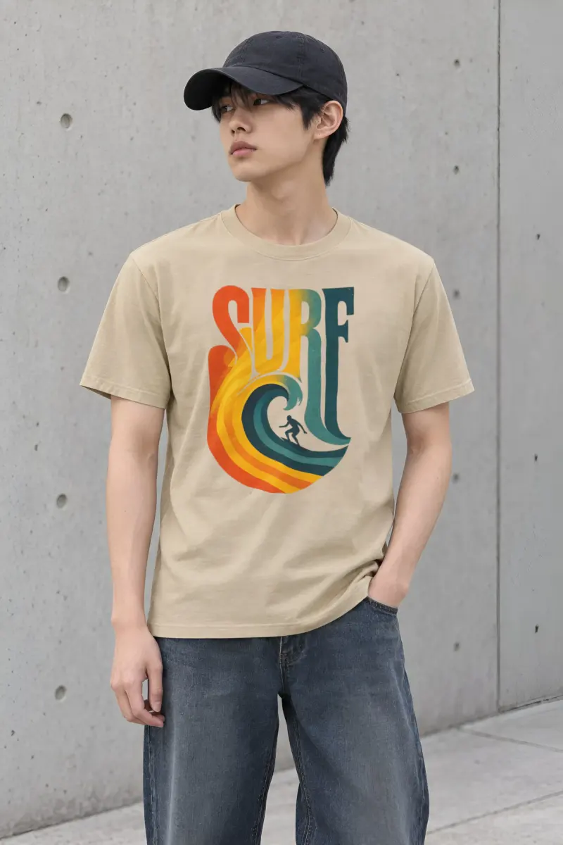 "Surf Break" Heavyweight Unisex Crewneck T-shirt