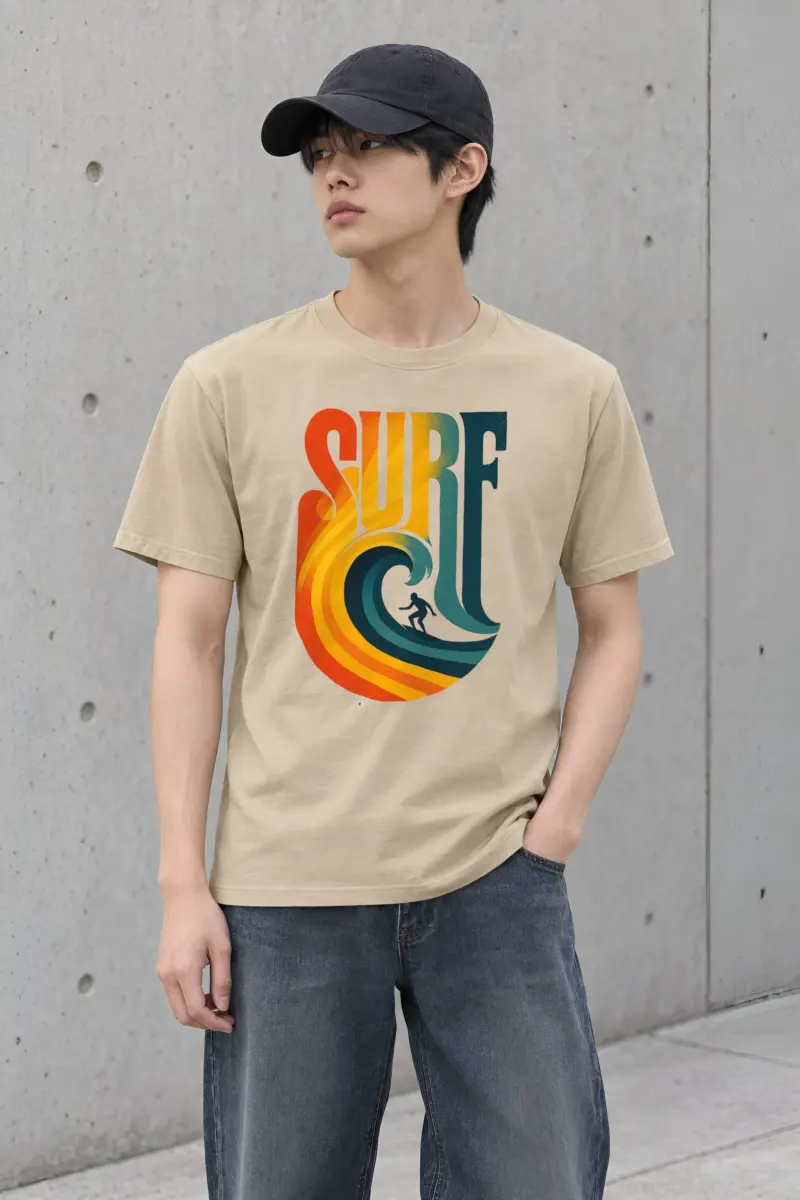"Surf Break" Heavyweight Unisex Crewneck T-shirt