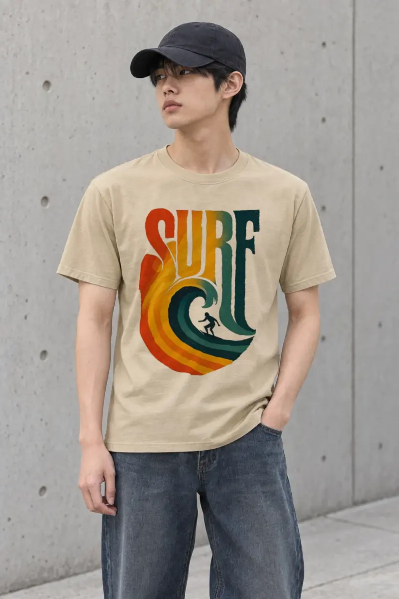 "Surf Break" Heavyweight Unisex Crewneck T-shirt