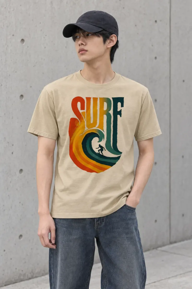 "Surf Break" Heavyweight Unisex Crewneck T-shirt