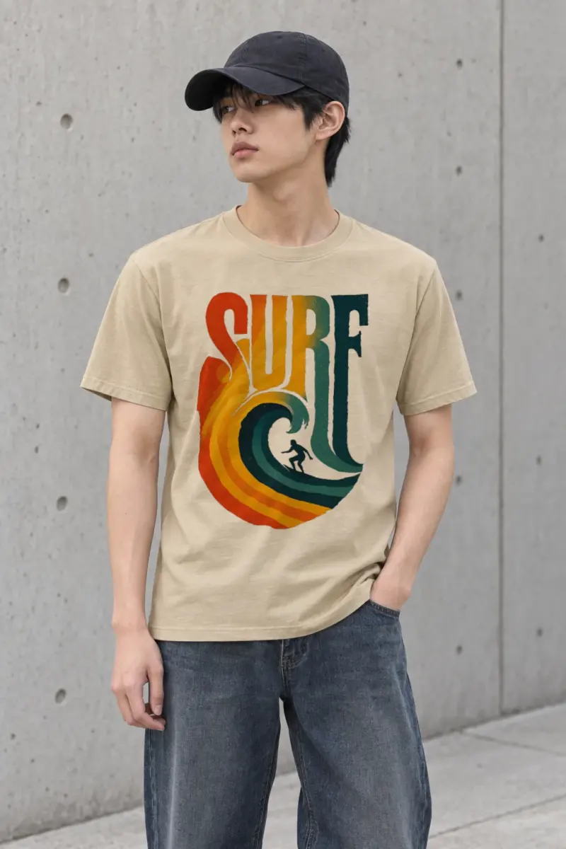 "Surf Break" Heavyweight Unisex Crewneck T-shirt