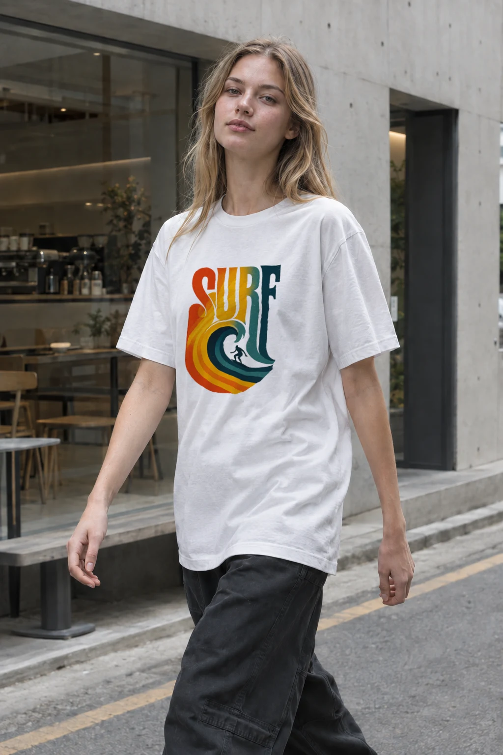"Surf Break" Heavyweight Unisex Crewneck T-shirt | Gildan 5000