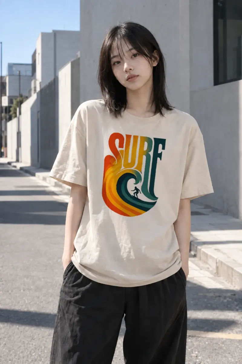 "Surf Break" Heavyweight Unisex Crewneck T-shirt | Gildan 5000