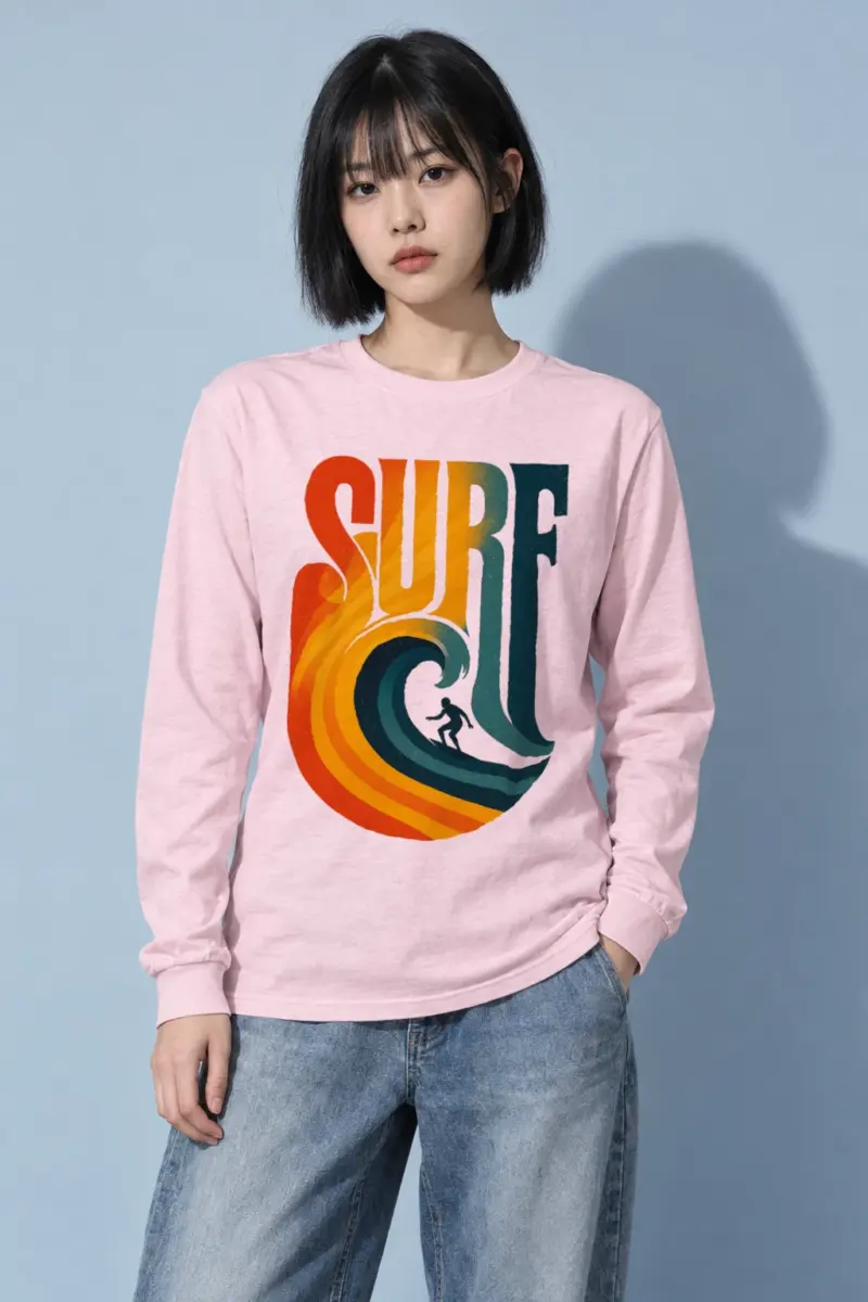"Surf Break Poster" Unisex Longsleeve T-shirt