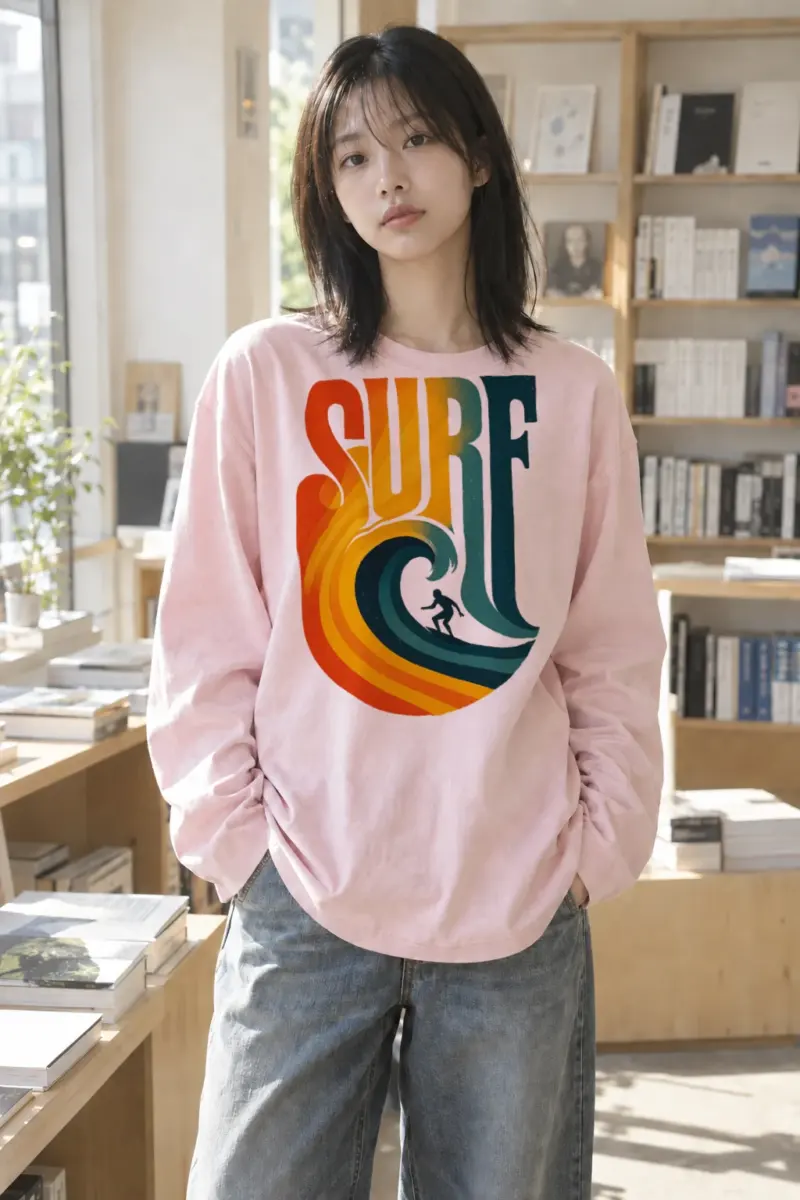 "Surf Break Poster" Unisex Longsleeve T-shirt | Gildan 2400