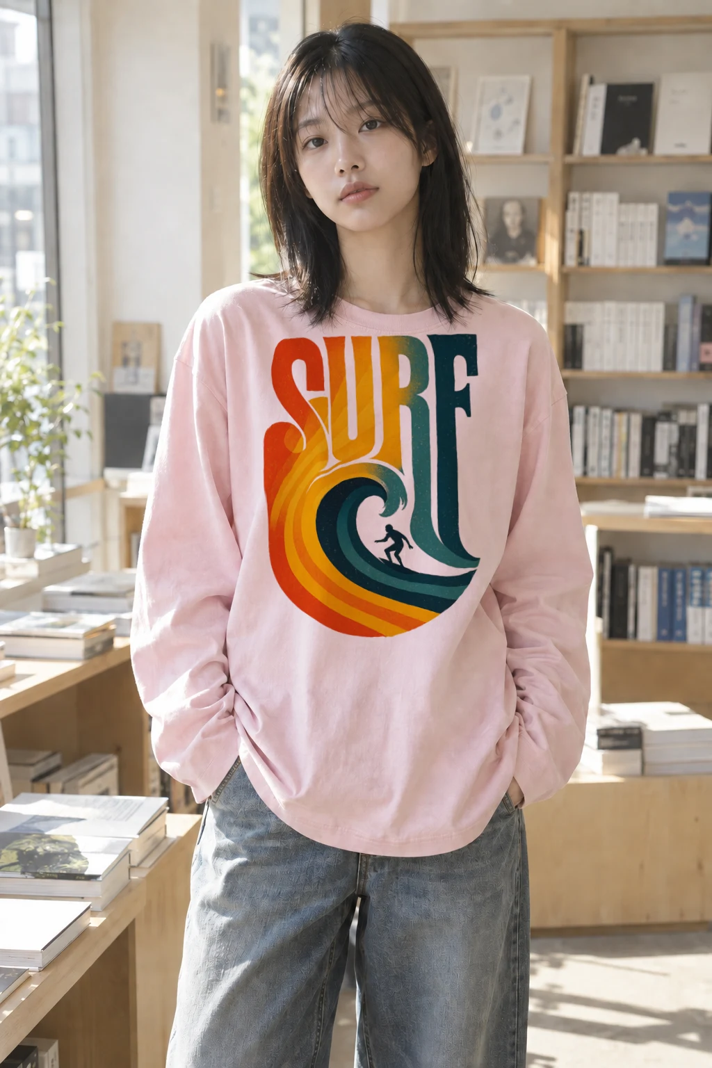 "Surf Break Poster" Unisex Longsleeve T-shirt | Gildan 2400