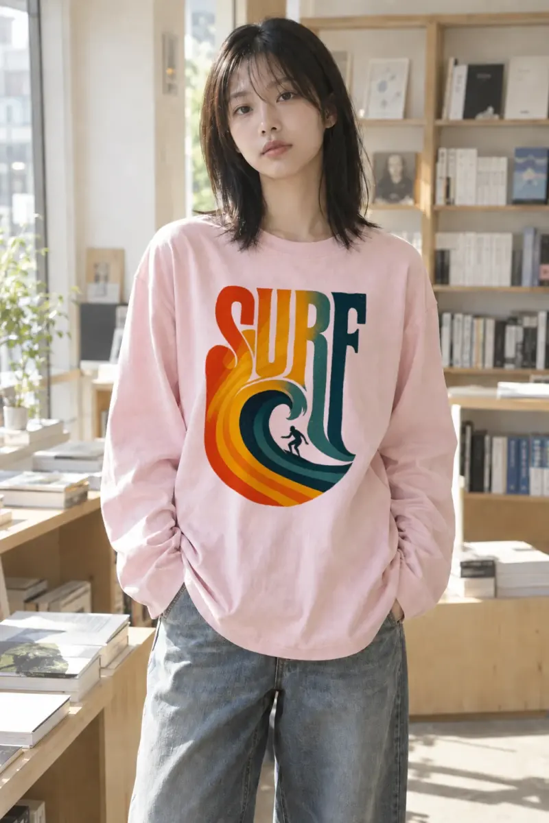 "Surf Break Poster" Unisex Longsleeve T-shirt | Gildan 2400