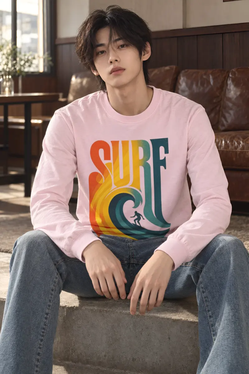 "Surf Break Poster" Unisex Longsleeve T-shirt