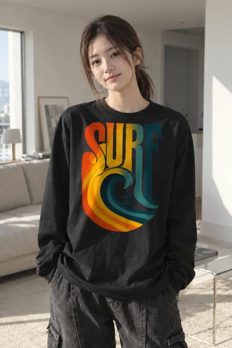 "Surf Break Poster" Unisex Longsleeve T-shirt | Gildan 2400