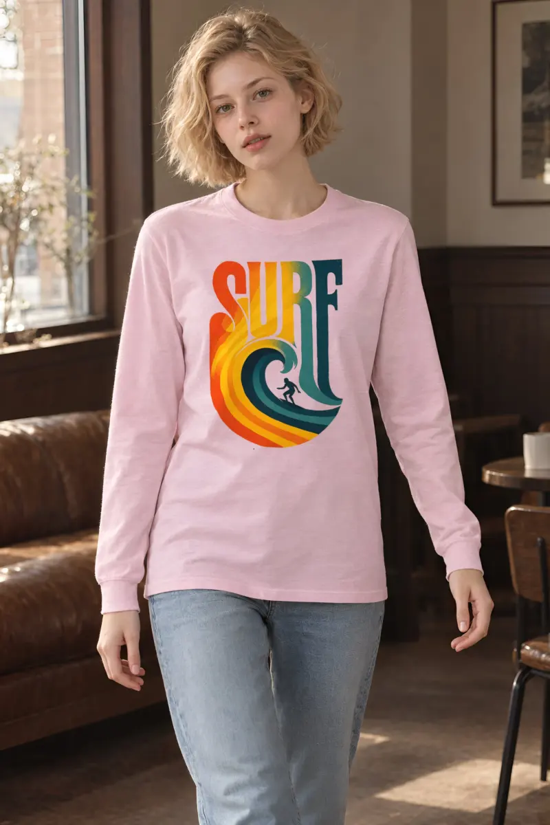 "Surf Break Poster" Unisex Longsleeve T-shirt