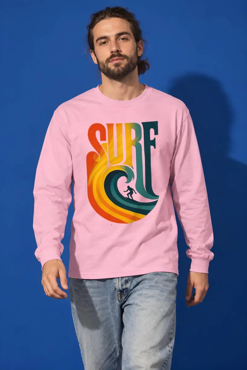 "Surf Break Poster" Unisex Longsleeve T-shirt