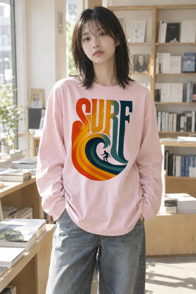 "Surf Break Poster" Unisex Longsleeve T-shirt | Gildan 2400