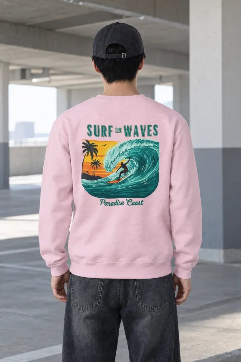 "Surf The Waves" Heavy Blend Unisex Crewneck Sweatshirt