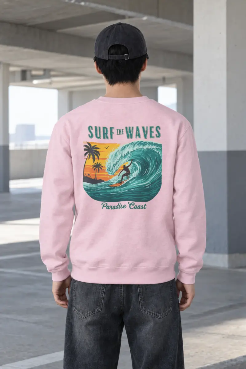 "Surf The Waves" Heavy Blend Unisex Crewneck Sweatshirt