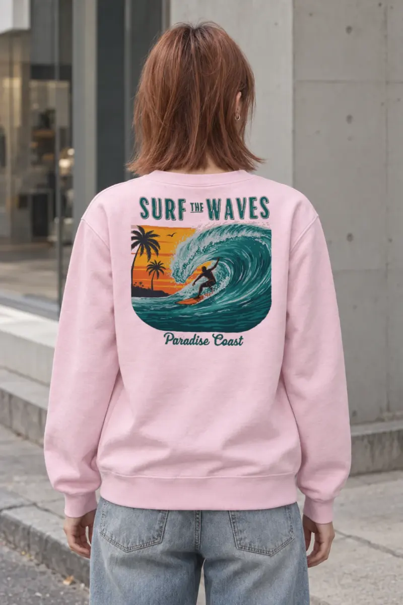 "Surf The Waves" Heavy Blend Unisex Crewneck Sweatshirt