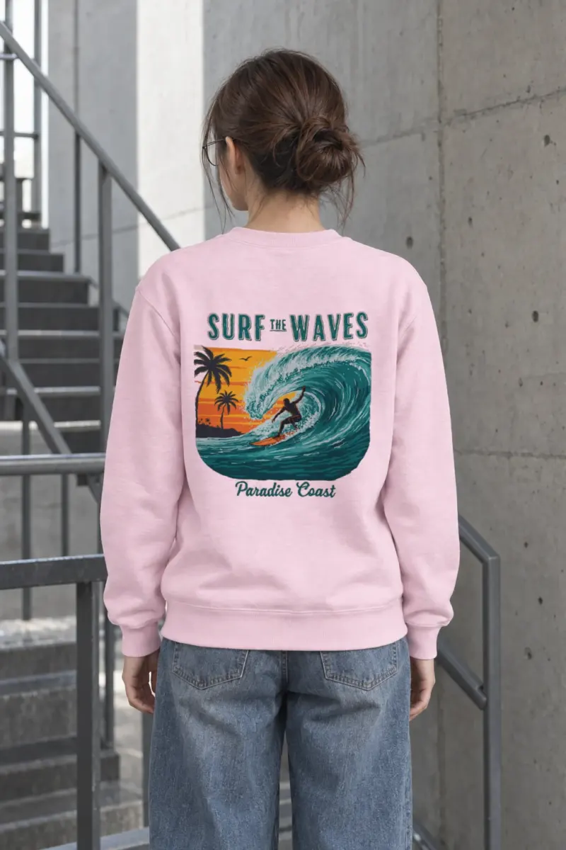 "Surf The Waves" Heavy Blend Unisex Crewneck Sweatshirt