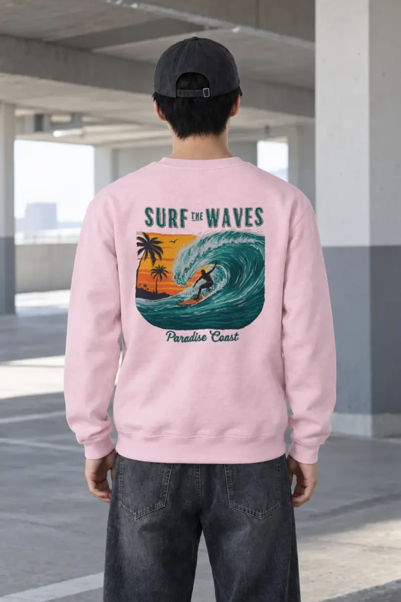 "Surf The Waves" Heavy Blend Unisex Crewneck Sweatshirt