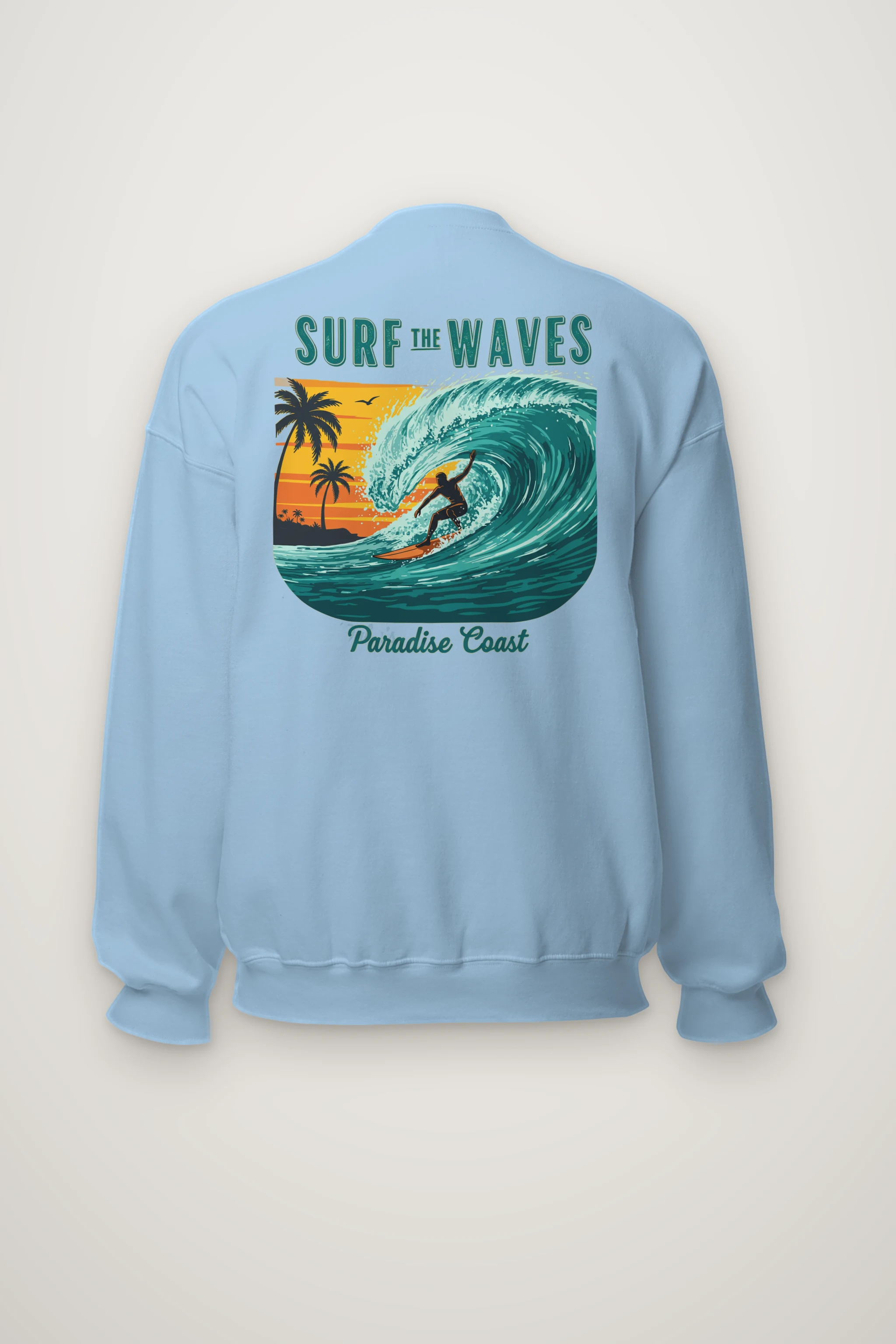 "Surf The Waves" Heavy Blend Unisex Crewneck Sweatshirt