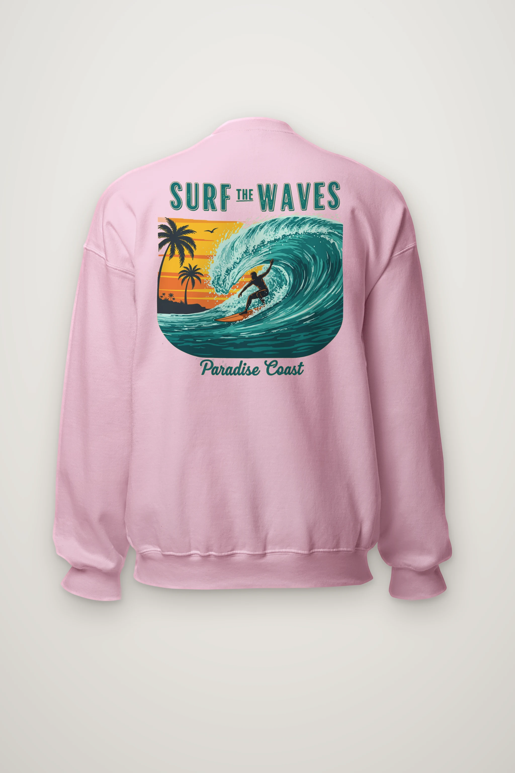 "Surf The Waves" Heavy Blend Unisex Crewneck Sweatshirt
