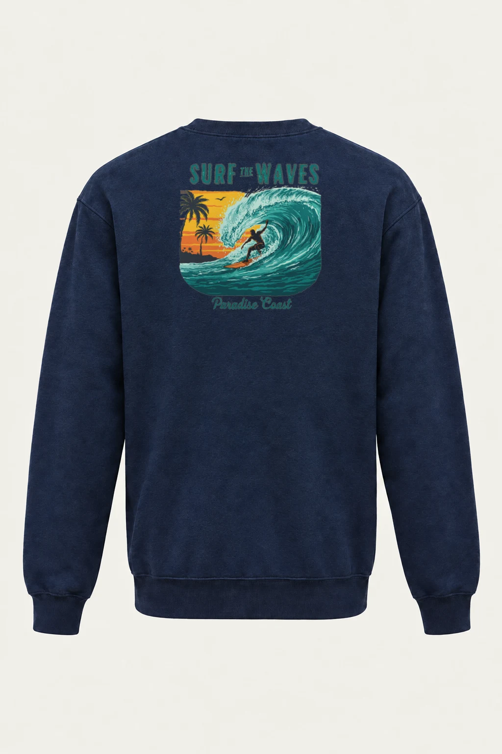 "Surf The Waves" Heavy Blend Unisex Crewneck Sweatshirt | Gildan 18000