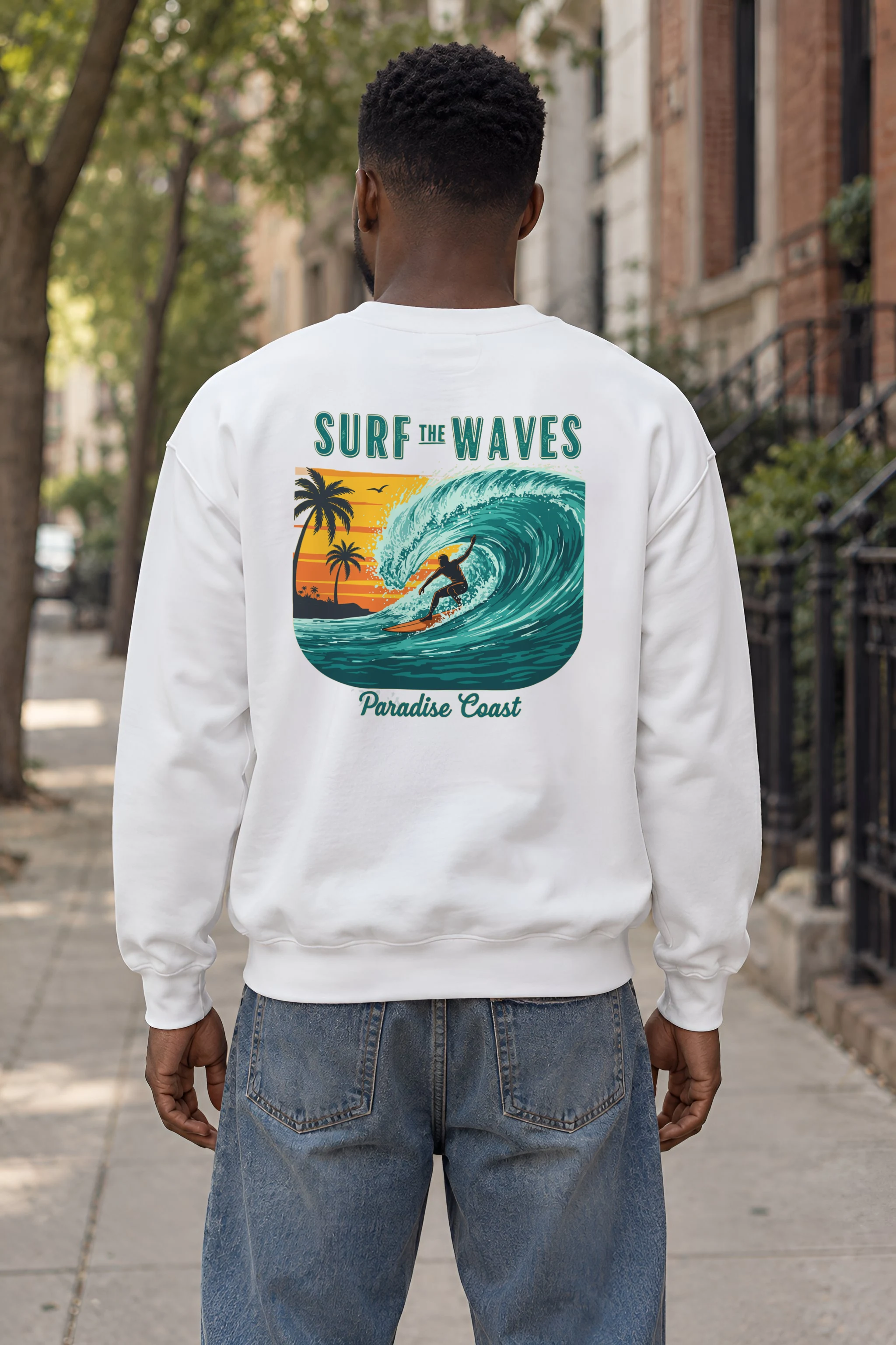 "Surf The Waves" 1 Crewneck Sweatshirt